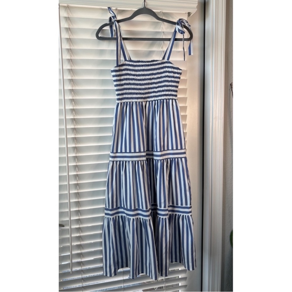 Blue and White Striped Sundress